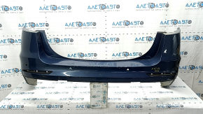 Rear bumper bare Ford Fusion mk5 19-20 for 4 parking sensors without Park Assist, blue, worn, missing parking sensor mount, broken mounts