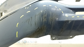 Front bumper bare Ford Fusion mk5 19-20 without parking sensors and towing hook, blue, scratches, non-factory holes, broken fasteners