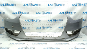 Bare front bumper Audi A4 B8 13-16 rest, for headlight washers, silver, scratches