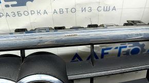 Radiator grille assembly Audi A4 B8 13-16 rest mat, with emblems, sand, scratches, non-factory holes