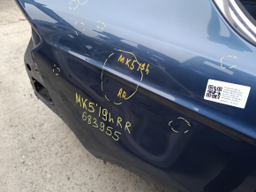 Quarter wing rear right Ford Fusion mk5 13-20 on the body, blue, non-factory hole, dent, bumps