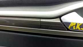 Door trim card front left Ford Fusion mk5 17-20 black with wood insert, leather armrest, gray molding, scratches, for dry cleaning, broken insert