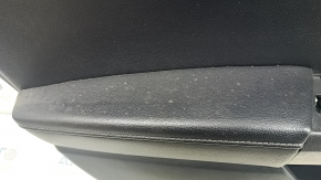 Door trim card rear left Ford Fusion mk5 17-20 black leather with wood insert, leather armrest, gray molding, scratches, dry cleanable