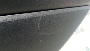 Door trim card rear right Ford Fusion mk5 17-20 black leather with wood insert, leather armrest, gray molding, scratches, dry cleanable