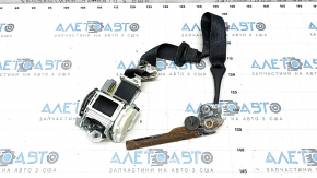 Passenger seat belt Ford Fusion mk5 17-20 black, with tensioner, driftwood, for dry cleaning, cracked plastic on the mount
