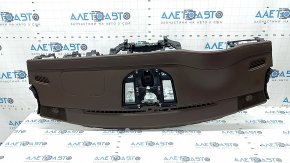 Torpedo front panel with AIRBAG Porsche Macan 15-18 leather brown, with overlays, dents