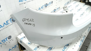 Rear bumper bare Porsche Macan 15-18 for parking sensors and camera, white, with antennas