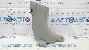 Front pillar trim lower right Nissan Versa 12-17 usa gray, plastic turned white, scratches