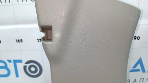 Front pillar trim lower right Nissan Versa 12-17 usa gray, plastic turned white, scratches