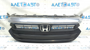 Radiator grille Honda Insight 19-22 complete with emblem, sand, crack in fastening