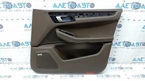 Door trim card front right Porsche Macan 15-18 leather brown for seat memory, with backlight, insert brown leather, armrest brown leather, Bose