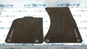 Set of floor mats for Porsche Macan 15 - brown cloth