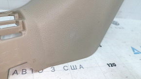 Front pillar trim lower left Nissan Rogue 14-20 beige, worn