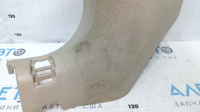 Front pillar trim lower left Nissan Rogue 14-20 beige, worn, needs cleaning
