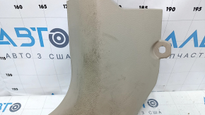 Front pillar trim lower left Nissan Rogue 14-20 beige, worn, needs cleaning