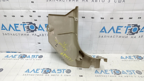 Front pillar trim lower left Nissan Rogue 14-20 beige, worn, needs cleaning