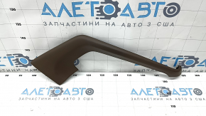 Left side center console trim Porsche Macan 15 - brown leather, broken fasteners, scratches