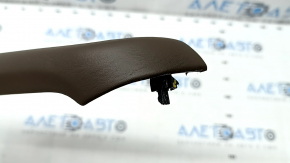 Left side center console trim Porsche Macan 15 - brown leather, broken fasteners, scratches