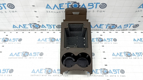 Center console trim with cup holder and box pocket Porsche Macan 15 - brown, crack in fastening