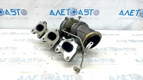 Turbine assembly with manifold left Porsche Macan 15-18 3.0T 62k with cooling pipes