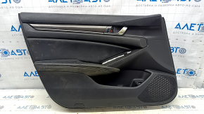 Door trim card front left Honda Accord 18-22 black with black insert leather, insert under carbon, for dry cleaning