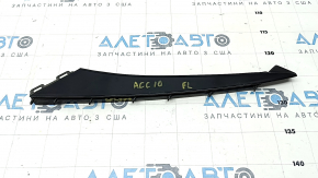 Front bumper trim under headlight left Honda Accord 18-22 black gloss, sand