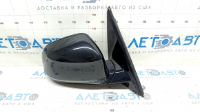 Side mirror right BMW X5 F15 14-18 mount glossy, 5 pins, turn signal, heated, auto-dimming, black