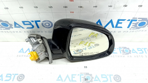 Side mirror right BMW X5 F15 14-18 mount glossy, 5 pins, turn signal, heated, auto-dimming, black