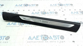 Door sill trim front right BMW X5 F15 14-18 black with chrome insert, scratches