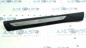 Door sill trim front left BMW X5 F15 14-18 black with chrome insert, scratches