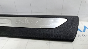 Door sill trim rear right BMW X5 F15 14-18 black under 3 rows with chrome insert, scratches, dents