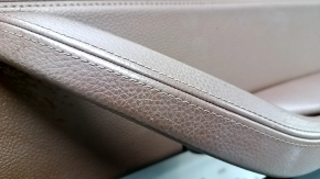 Door trim card front right BMW X5 F15 14-18 black, insert leather brown TERRA, without curtain, armrest leather brown, overlay under the tree, with handle, scratches, dents