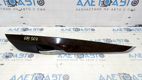 Door trim molding card rear left BMW X5 F15 14-18 chrome, with handle, dark wood, minor scratches