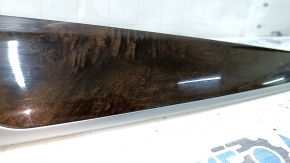 Door trim molding card rear left BMW X5 F15 14-18 chrome, with handle, dark wood, minor scratches