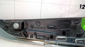 Door trim molding card rear left BMW X5 F15 14-18 chrome, with handle, dark wood, minor scratches