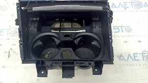 Box pocket center console with cup holders BMW 3 G20 19-22 under gray wood without wireless charging, scratches