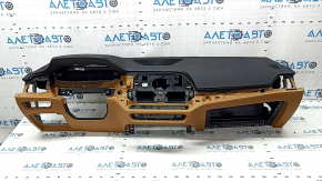 Torpedo front panel with AIRBAG BMW 3 G20 19-22 black with brown COGNAC, without projection, with speaker grille
