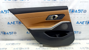 Door trim card rear left BMW 3 G20 19- black, brown leather COGNAC, with chrome insert, with handle