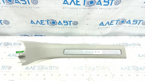 Door sill trim front left inner Volvo XC90 16-22 with backlight, gray, scratches, for cleaning
