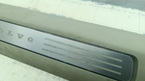 Door sill trim front left inner Volvo XC90 16-22 with backlight, gray, scratches, for cleaning