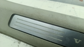Door sill trim front left inner Volvo XC90 16-22 with backlight, gray, scratches, for cleaning