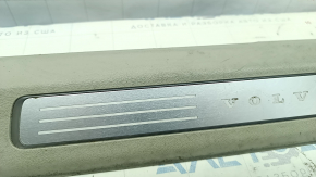 Door sill trim front right inner Volvo XC90 16-22 with backlight, gray, scratches, for cleaning