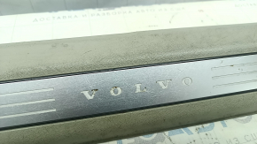 Door sill trim front right inner Volvo XC90 16-22 with backlight, gray, scratches, for cleaning