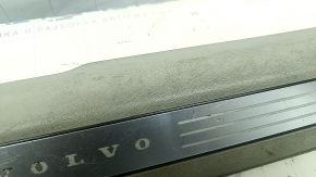Door sill trim front right inner Volvo XC90 16-22 with backlight, gray, scratches, for cleaning