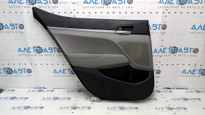 Door trim card rear left Hyundai Elantra AD 19-20 gray, rubber armrest, gray cloth insert, gray molding, with handle, scratches, rubbed