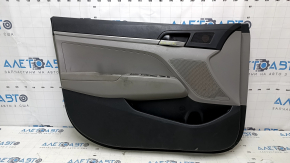 Door trim card front left Hyundai Elantra AD 19-20 gray, rubber armrest, gray cloth insert, gray molding, with handle, scratches, for dry cleaning