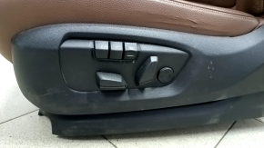 Driver's seat BMW X5 F15 14-18 without airbag, electric, memory, leather black Dakota, cracked, broken pad