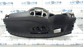 Torpedo front panel with AIRBAG Volvo XC90 16-22 under projection, leather black with gray, gray stitching, dents