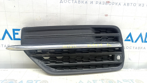 Front bumper grille left Volvo XC90 16-19 with chrome molding for parking sensors