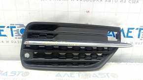 Front bumper grille right Volvo XC90 16-19 with chrome molding for parking sensors, sand, scratches